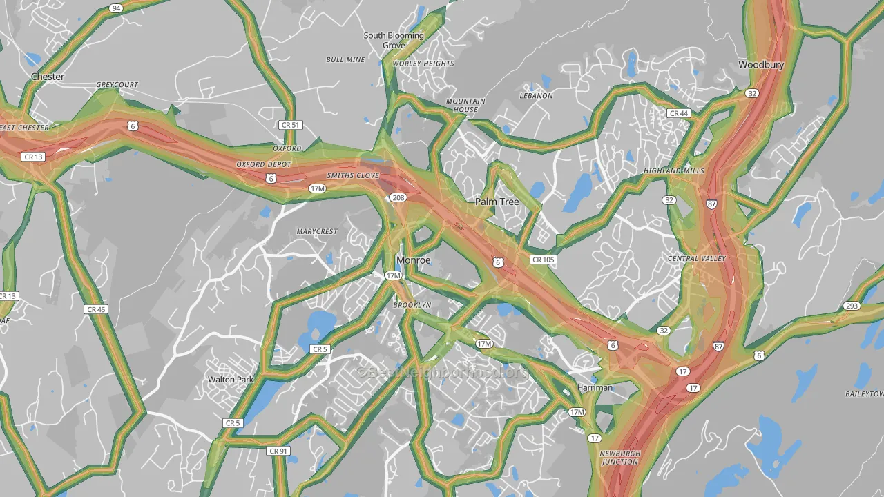 10950, NY Map of Noise Levels in 10950
