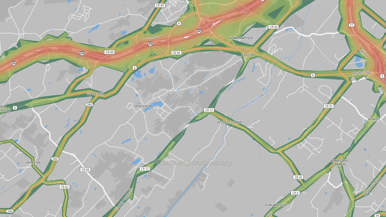 10958, NY Map of Noise Levels in 10958