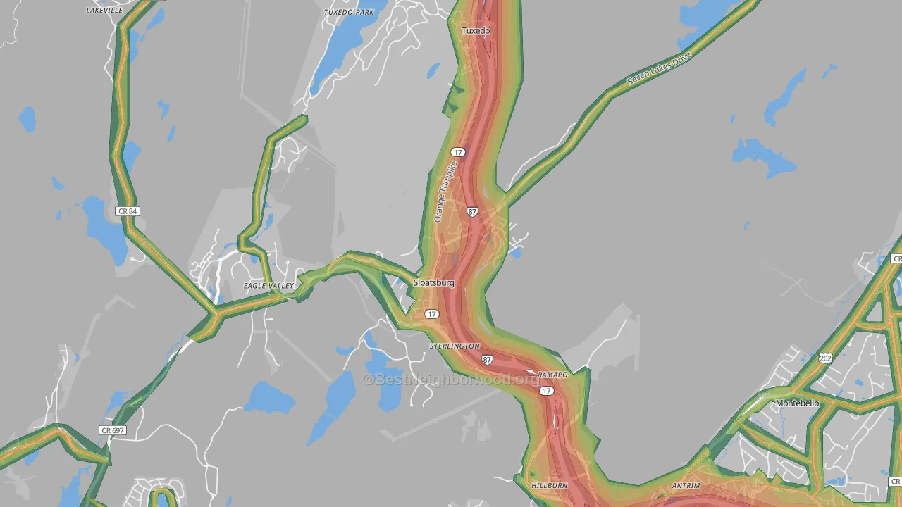 10974, NY Map of Noise Levels in 10974