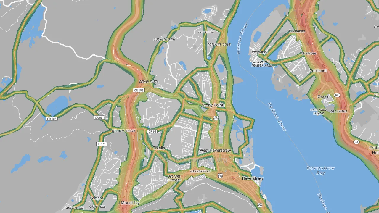 10980, NY Map of Noise Levels in 10980