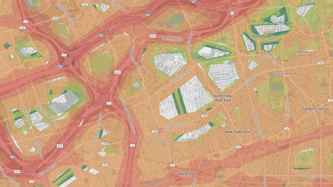 11004, NY Map of Noise Levels in 11004