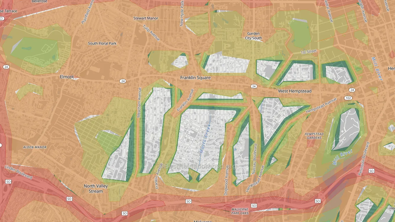 11010, NY Map of Noise Levels in 11010