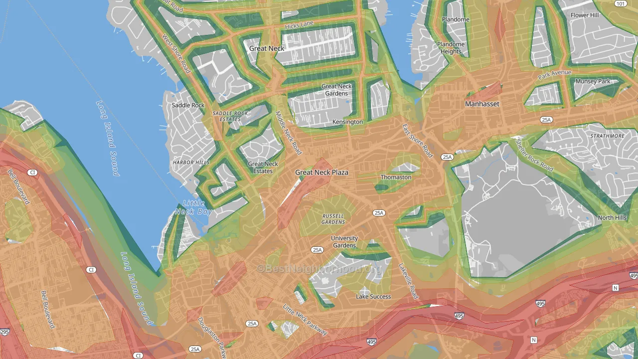 11021, NY Map of Noise Levels in 11021