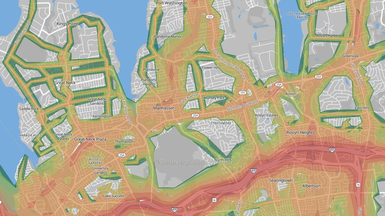 11030, NY Map of Noise Levels in 11030