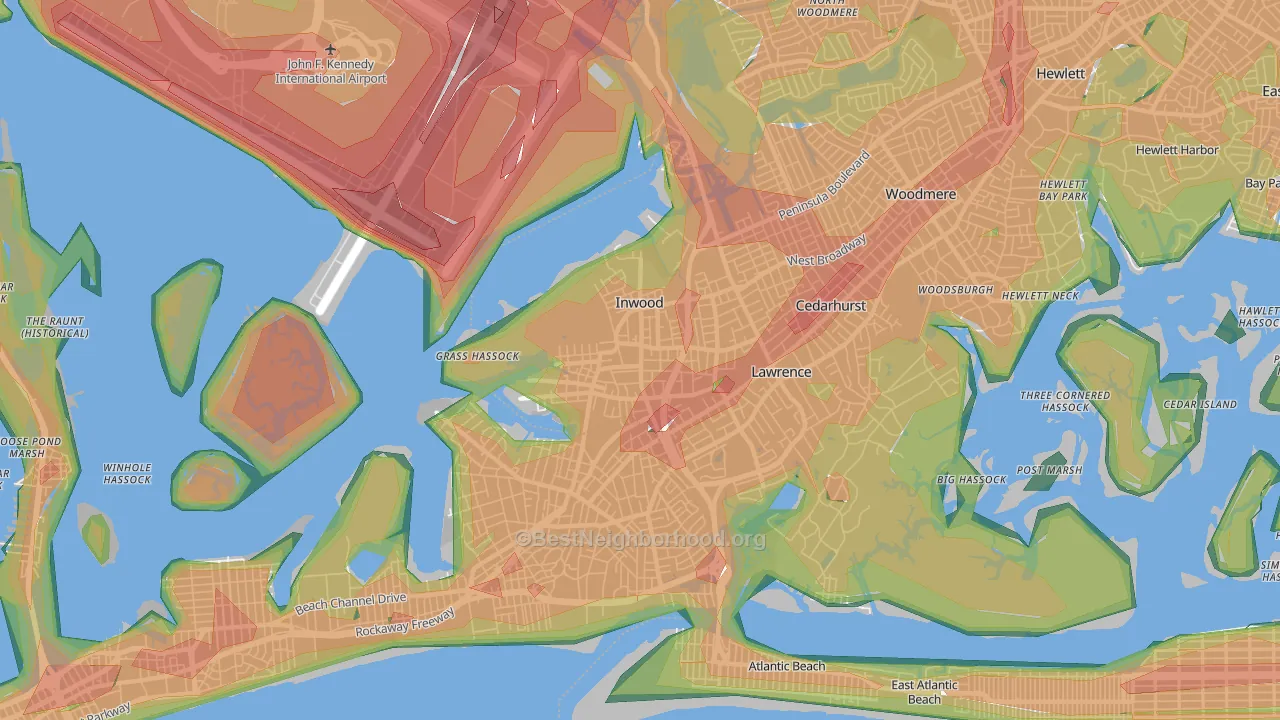 11096, NY Map of Noise Levels in 11096