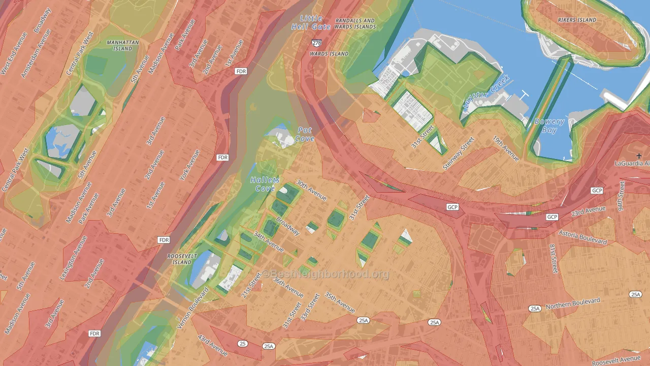 11102, NY Map of Noise Levels in 11102