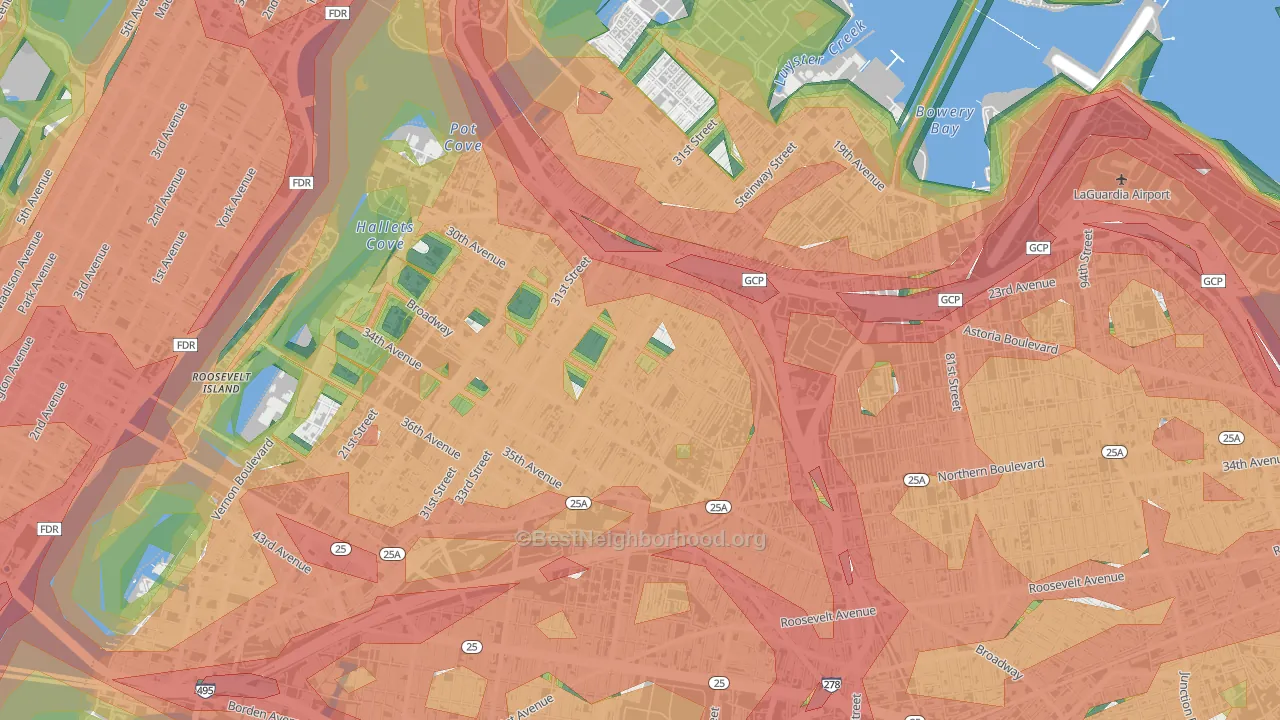 11103, NY Map of Noise Levels in 11103