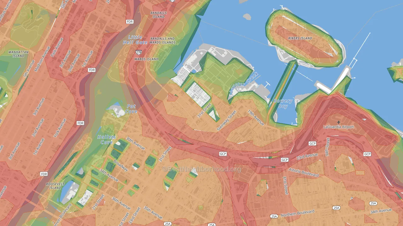 11105, NY Map of Noise Levels in 11105