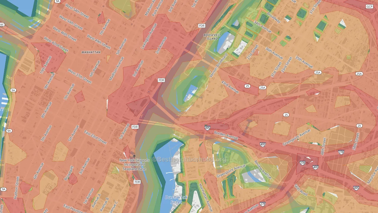 11109, NY Map of Noise Levels in 11109