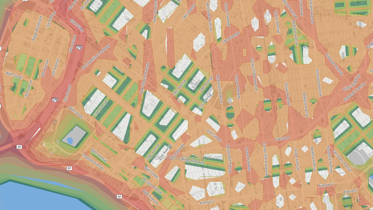 11204, NY Map of Noise Levels in 11204