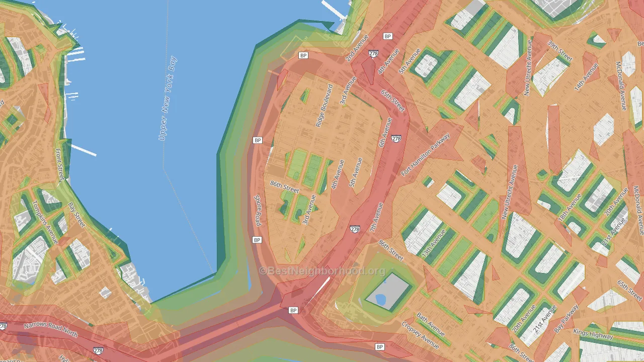 11209, NY Map of Noise Levels in 11209