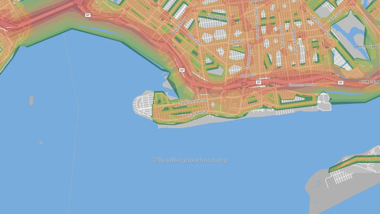 11224, NY Map of Noise Levels in 11224