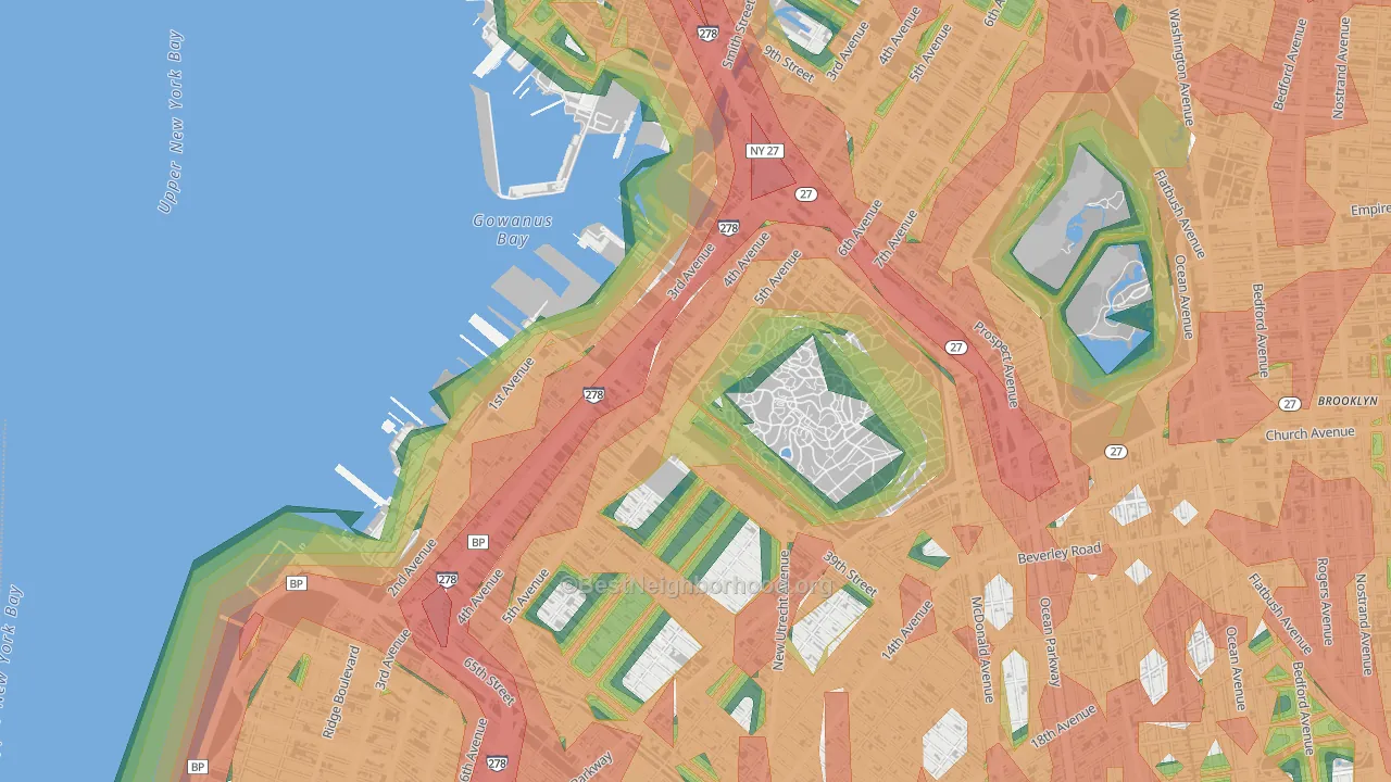 11232, NY Map of Noise Levels in 11232