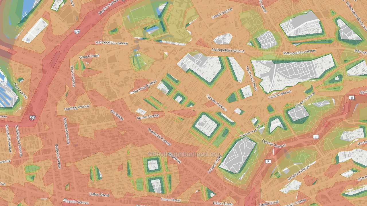 11237, NY Map of Noise Levels in 11237