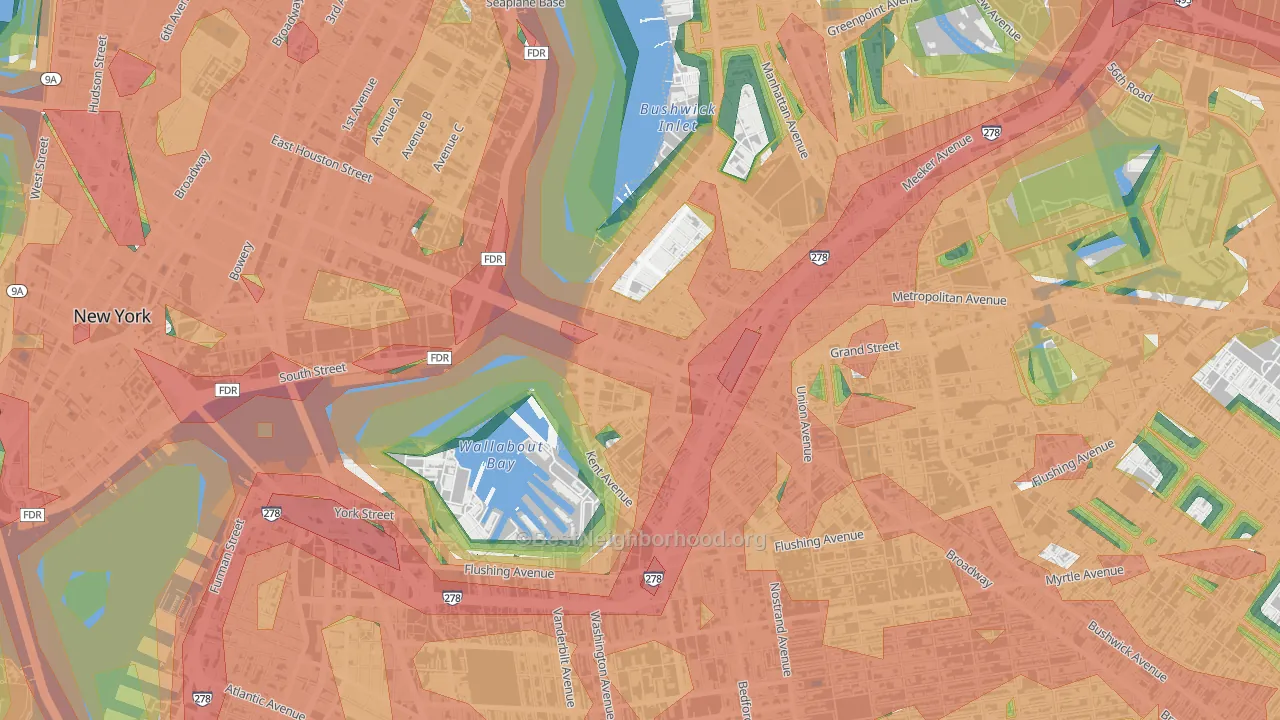 11249, NY Map of Noise Levels in 11249