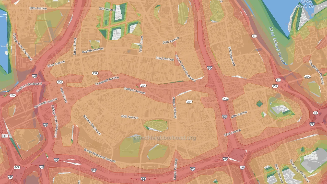 11358, NY Map of Noise Levels in 11358