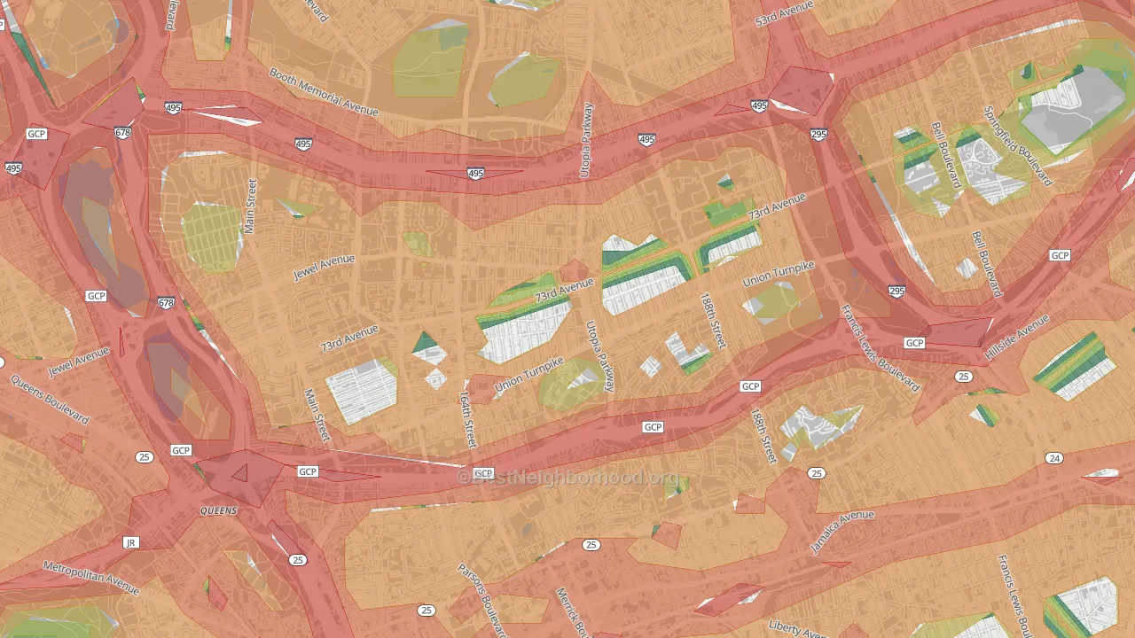 11366, NY Map of Noise Levels in 11366