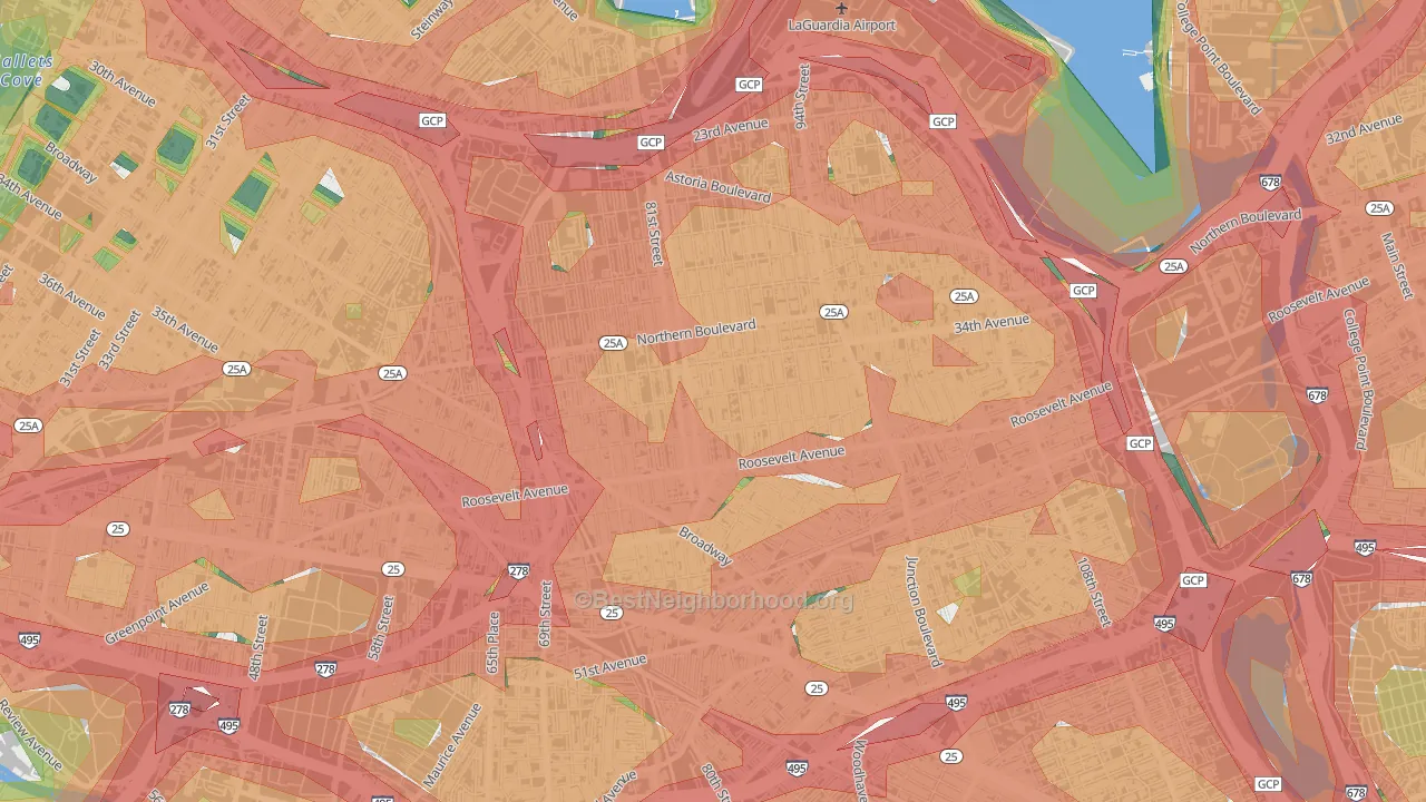 11372, NY Map of Noise Levels in 11372