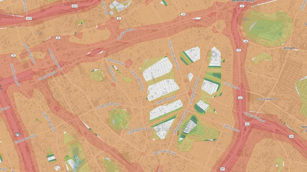 11412, NY Map of Noise Levels in 11412