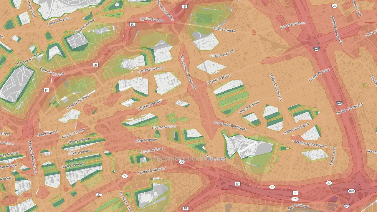 11416, NY Map of Noise Levels in 11416