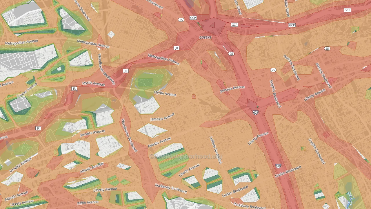 11418, NY Map of Noise Levels in 11418