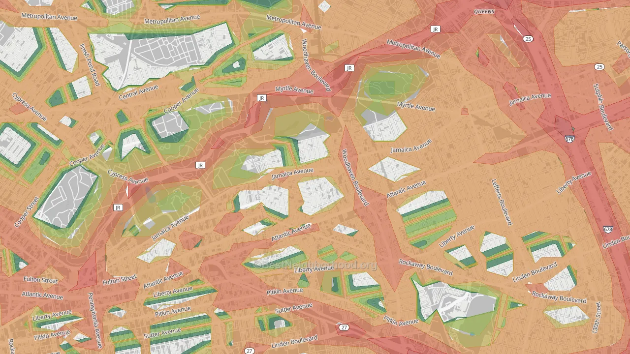 11421, NY Map of Noise Levels in 11421