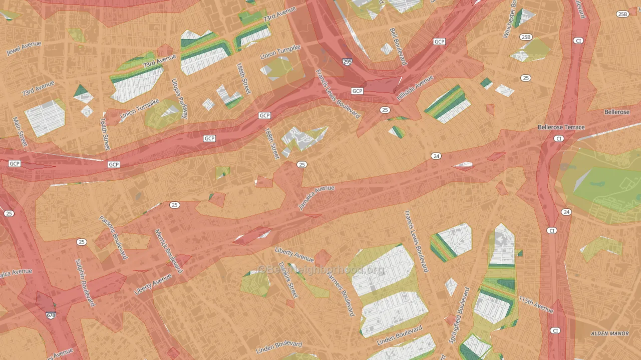 11423, NY Map of Noise Levels in 11423