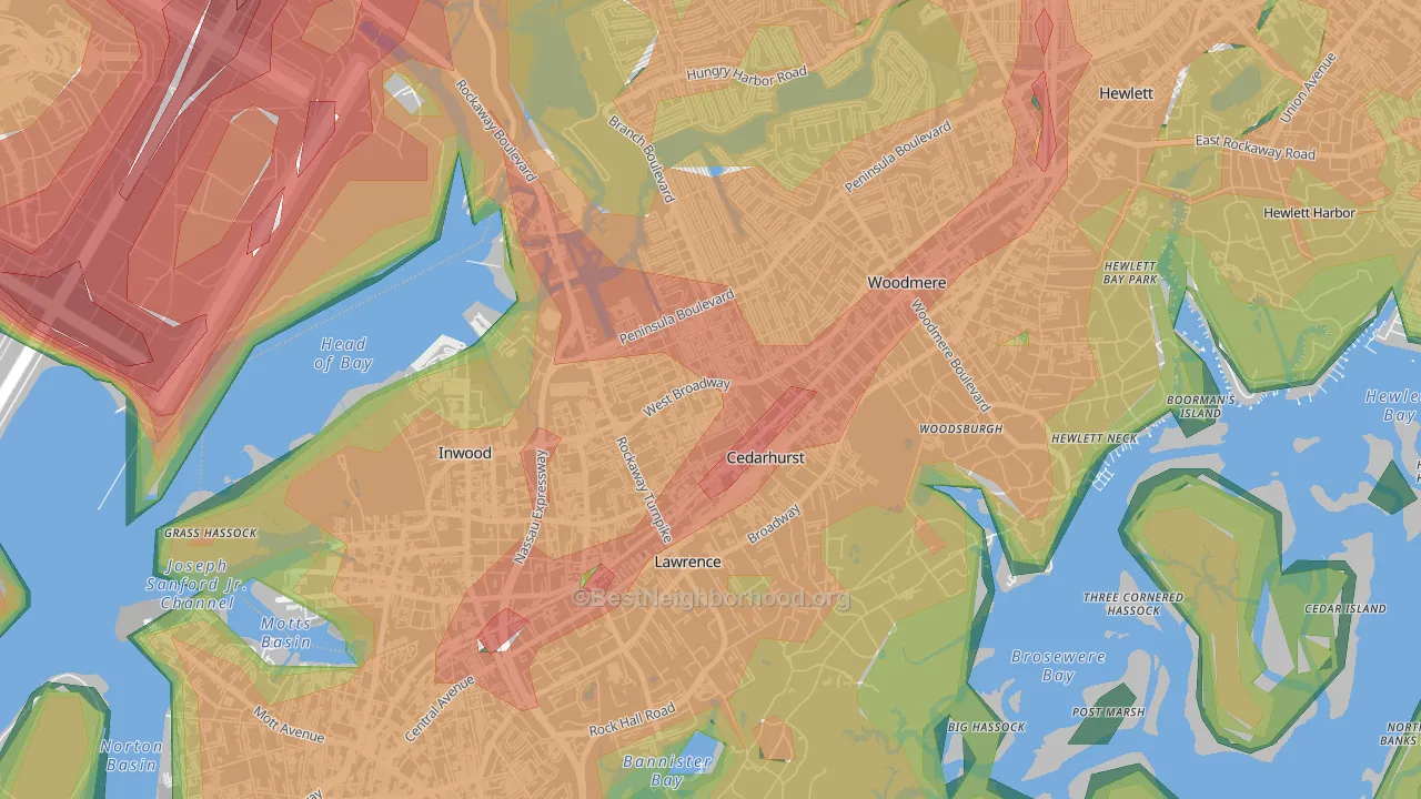 11516, NY Map of Noise Levels in 11516