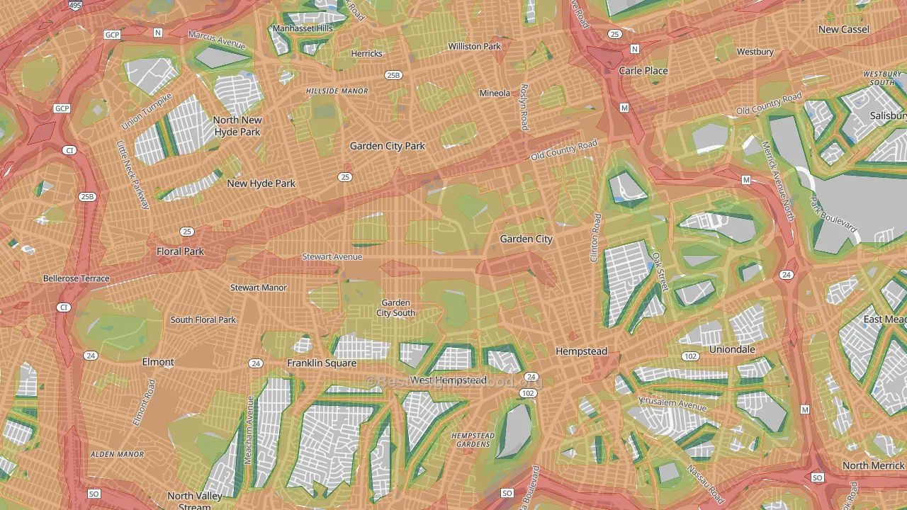 11530, NY Map of Noise Levels in 11530