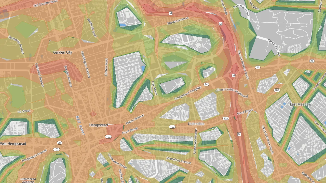 11549, NY Map of Noise Levels in 11549