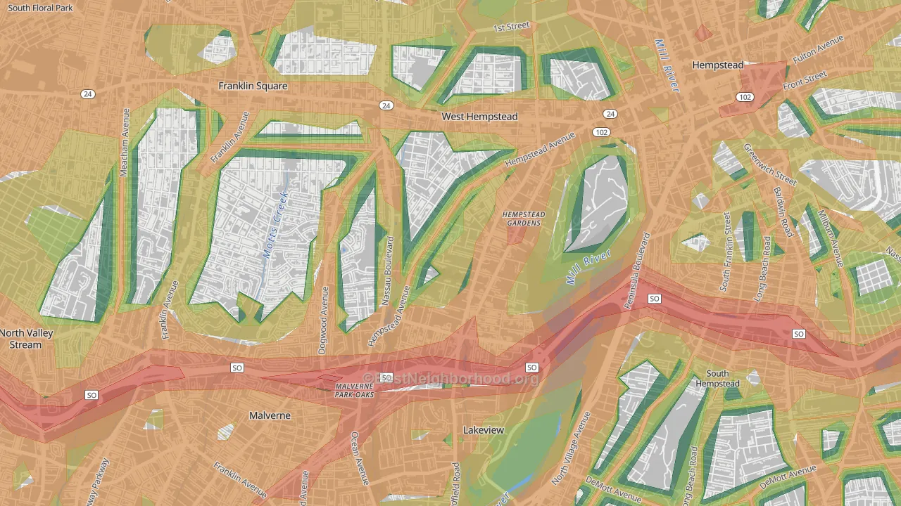 11552, NY Map of Noise Levels in 11552