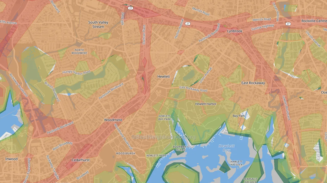 11557, NY Map of Noise Levels in 11557
