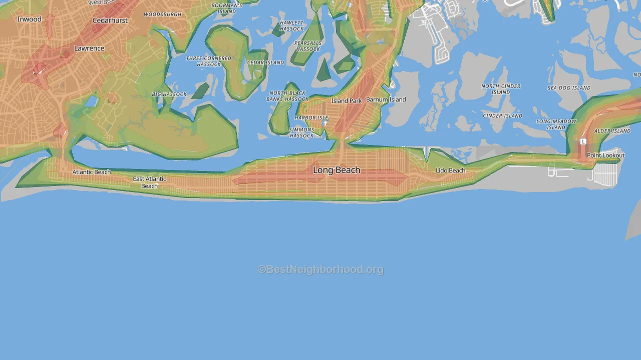 11561, NY Map of Noise Levels in 11561