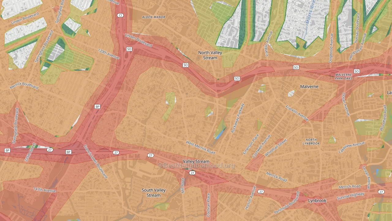 11580, NY Map of Noise Levels in 11580