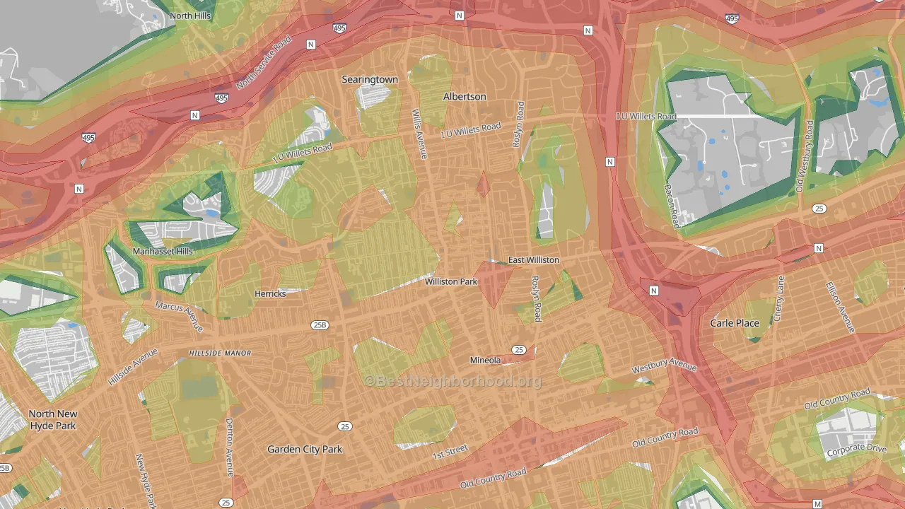 11596, NY Map of Noise Levels in 11596