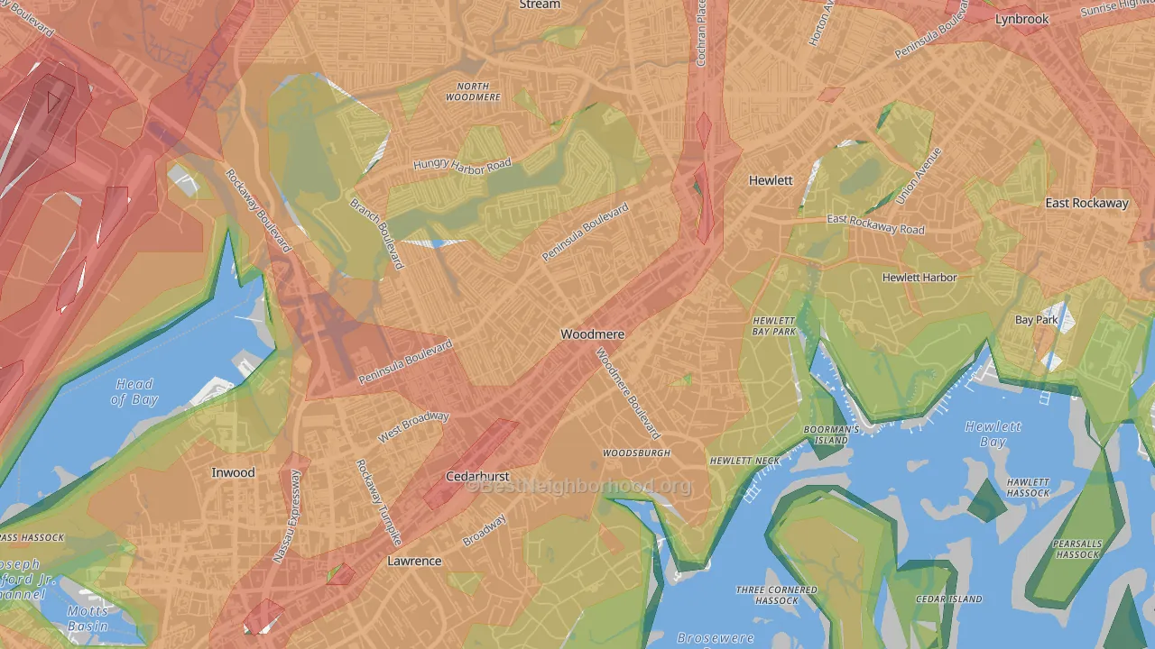 11598, NY Map of Noise Levels in 11598