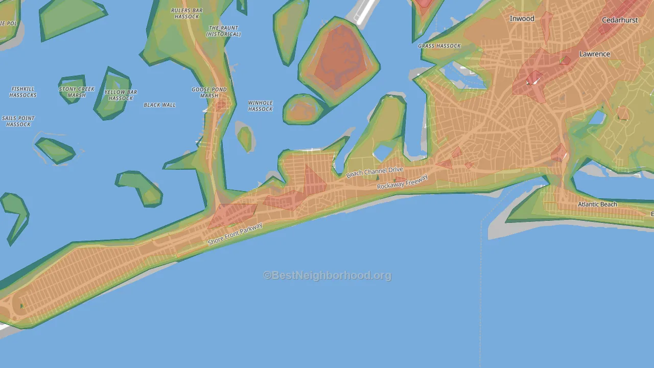 11692, NY Map of Noise Levels in 11692
