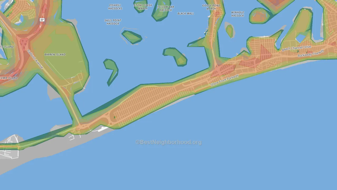 11694, NY Map of Noise Levels in 11694