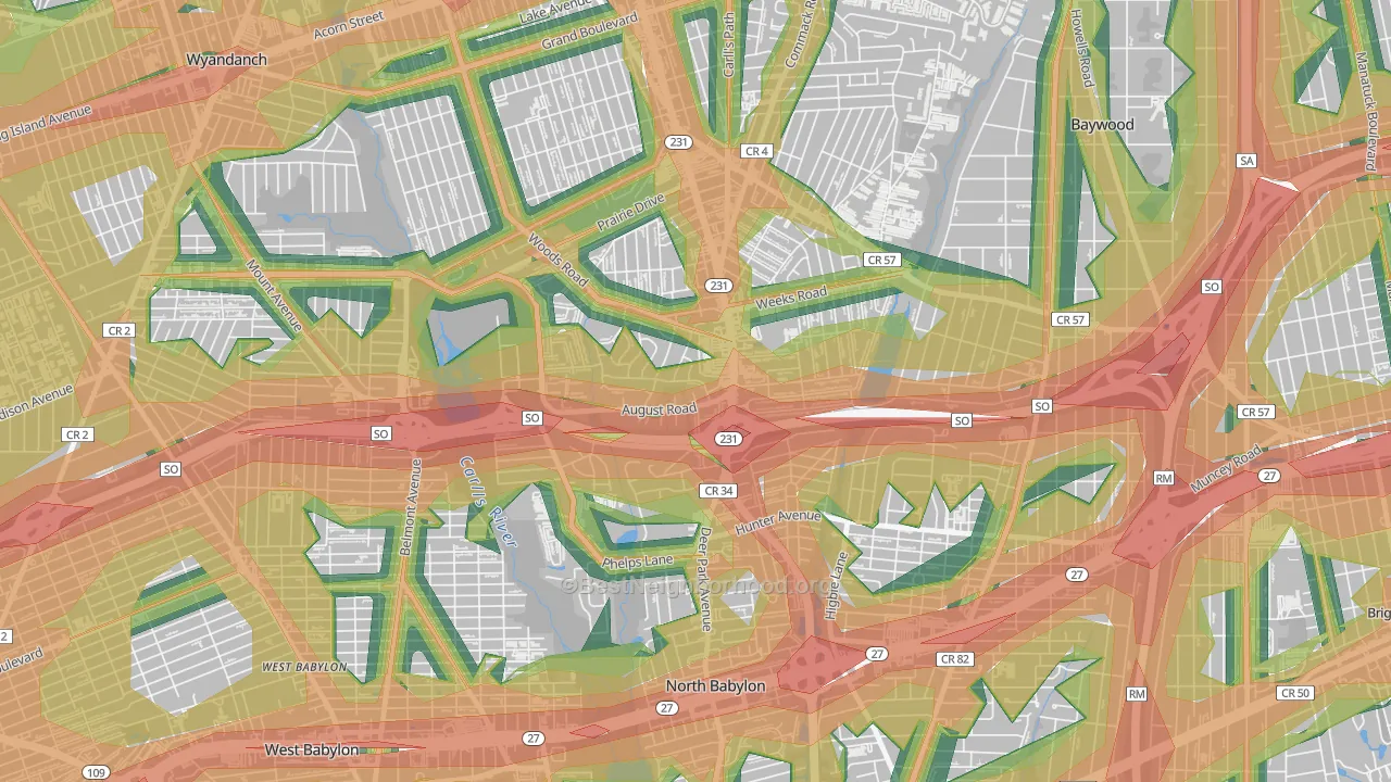 11703, NY Map of Noise Levels in 11703
