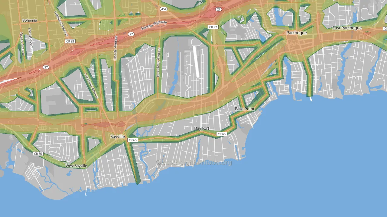 11705, NY Map of Noise Levels in 11705