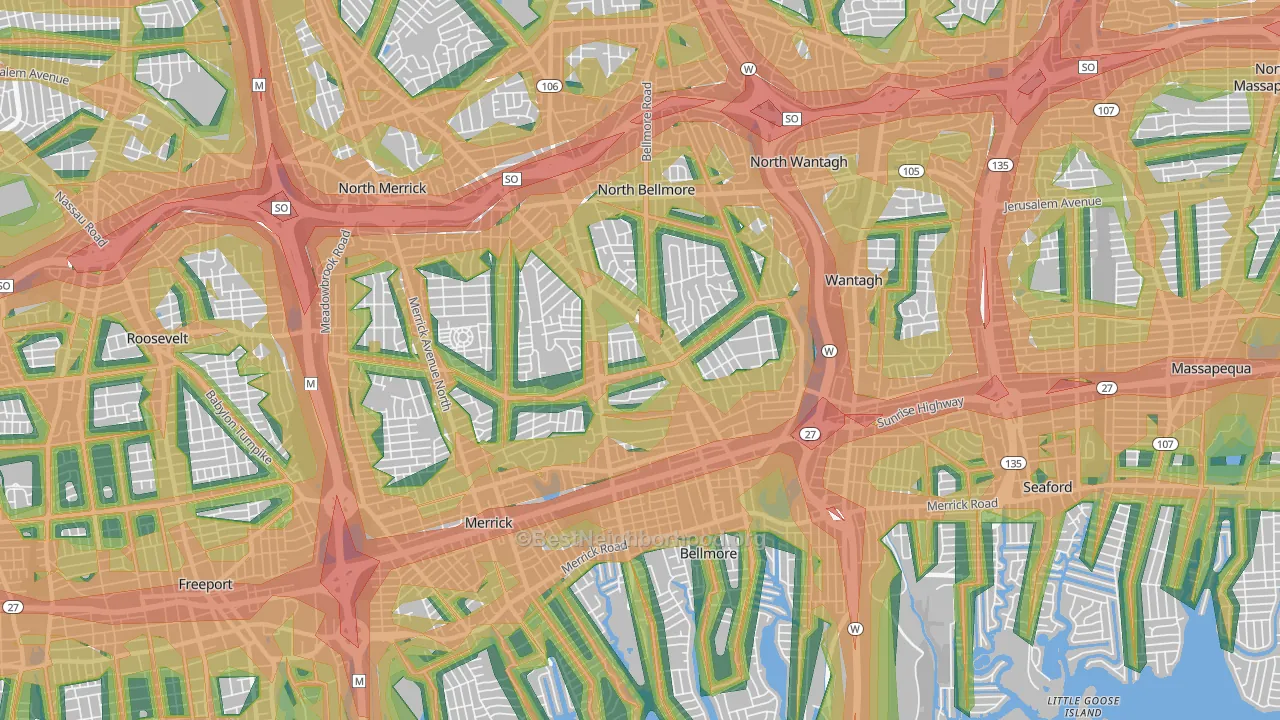 11710, NY Map of Noise Levels in 11710