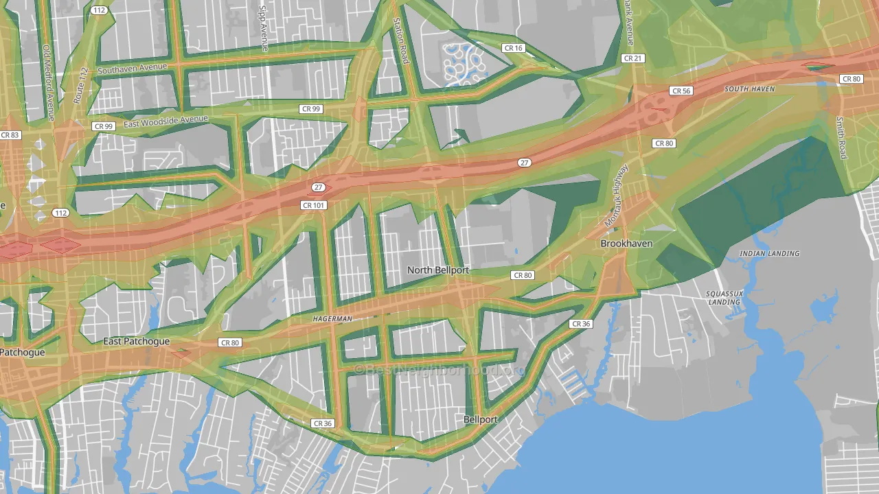 11713, NY Map of Noise Levels in 11713