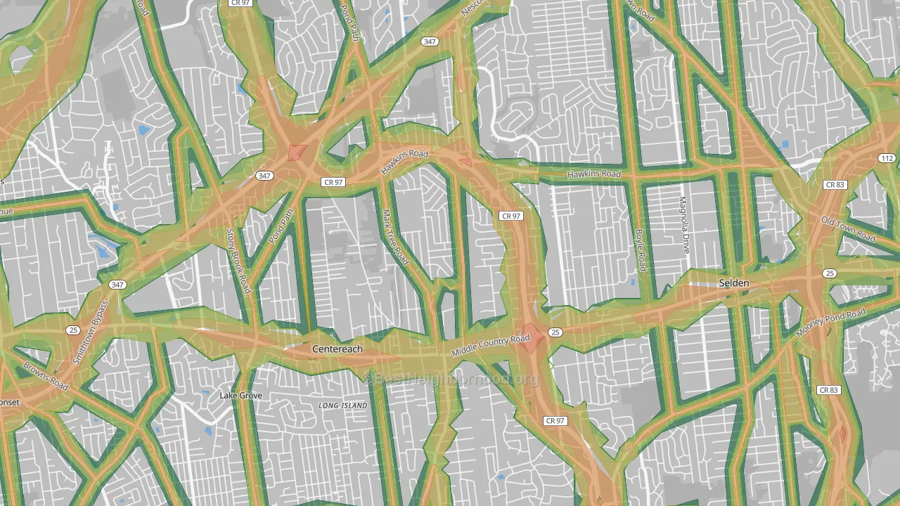 11720, NY Map of Noise Levels in 11720