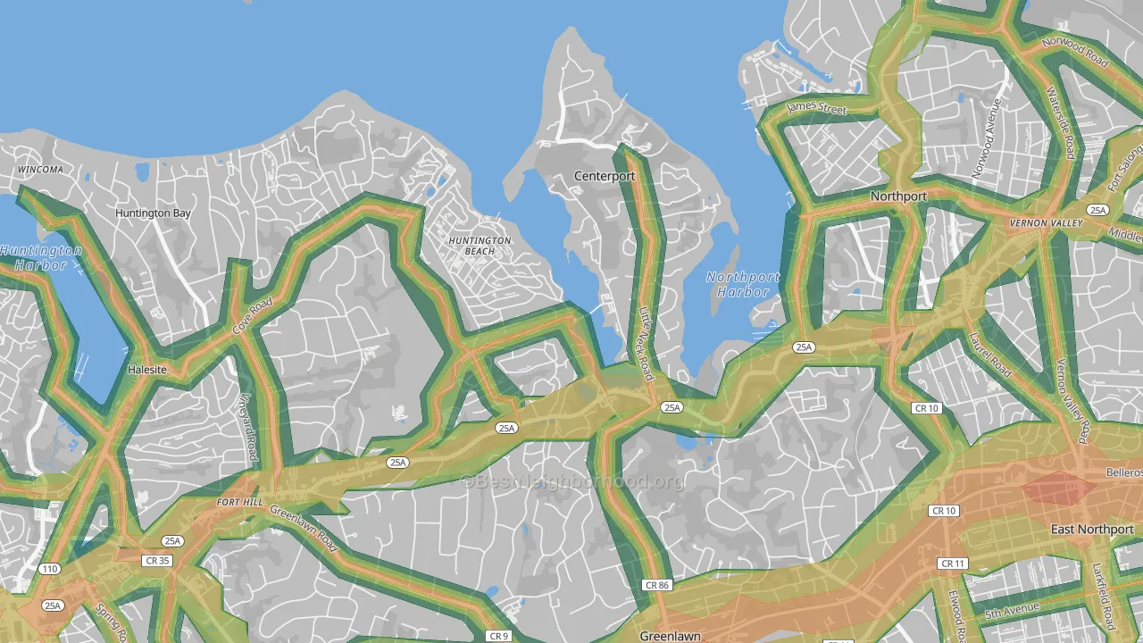 11721, NY Map of Noise Levels in 11721