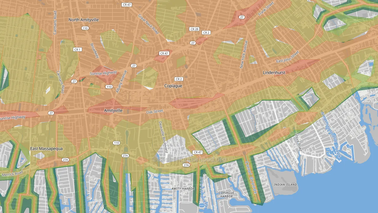 11726, NY Map of Noise Levels in 11726