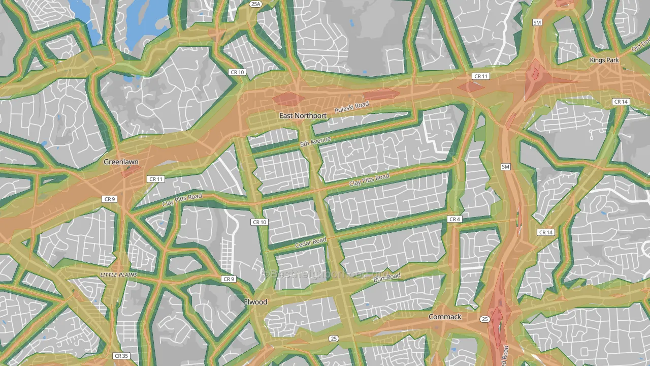 11731, NY Map of Noise Levels in 11731
