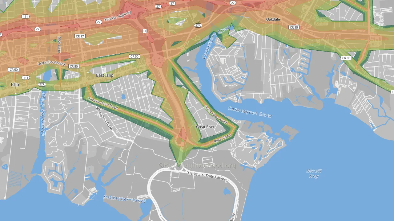 11739, NY Map of Noise Levels in 11739