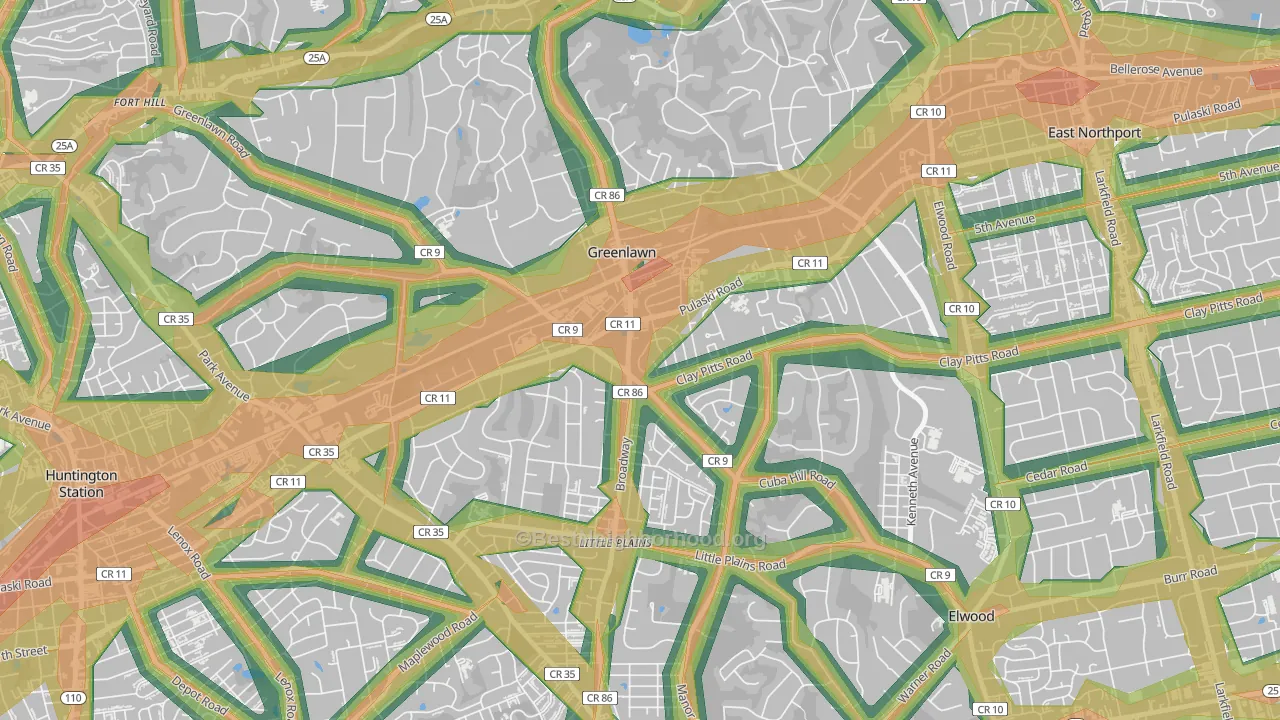 11740, NY Map of Noise Levels in 11740