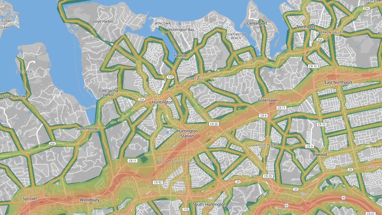 11743, NY Map of Noise Levels in 11743