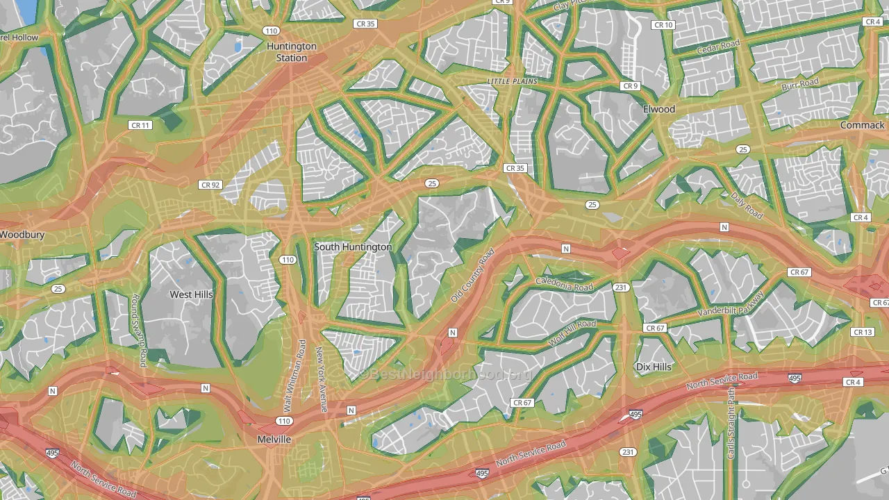 11746, NY Map of Noise Levels in 11746